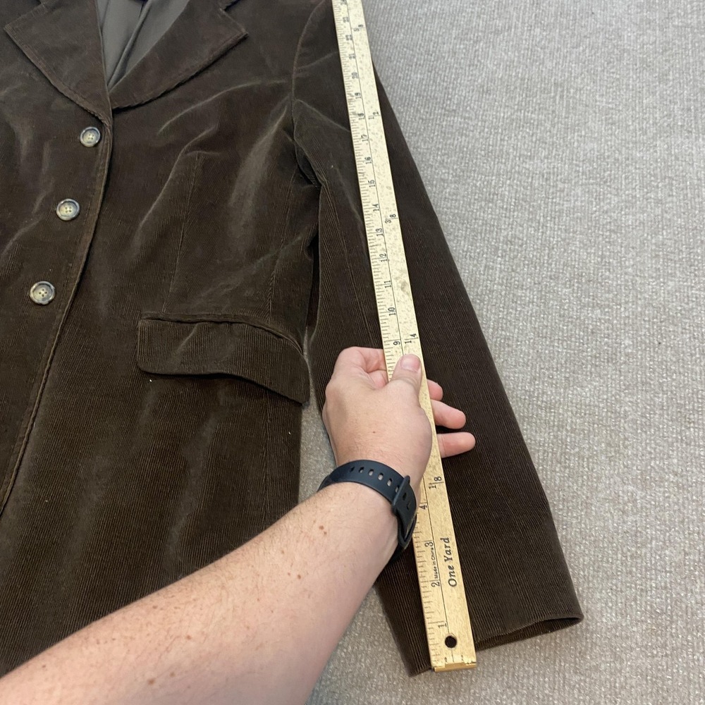 Brooks Brothers 346 Blazer Womens 10 Brown Corduroy Stretch 3 Button Lined - Picture 6 of 11